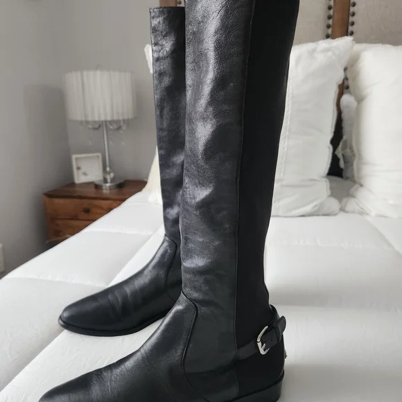Coach Black Over the Knee Leather Boots - Picture 4 of 7